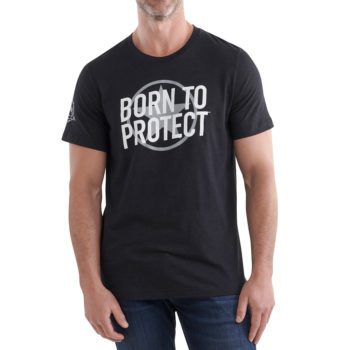 On figure-USCCA Men's Born To Protect Star T-Shirt
