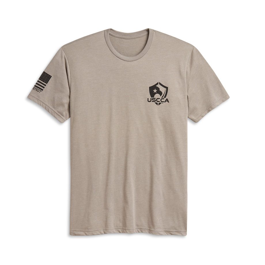 USCCA Men's Don't Tread On Me Snake T-Shirt brown front
