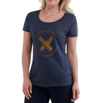 USSCA Women's Short-Sleeve Lipstick & Lead T-Shirt (Navy) Front