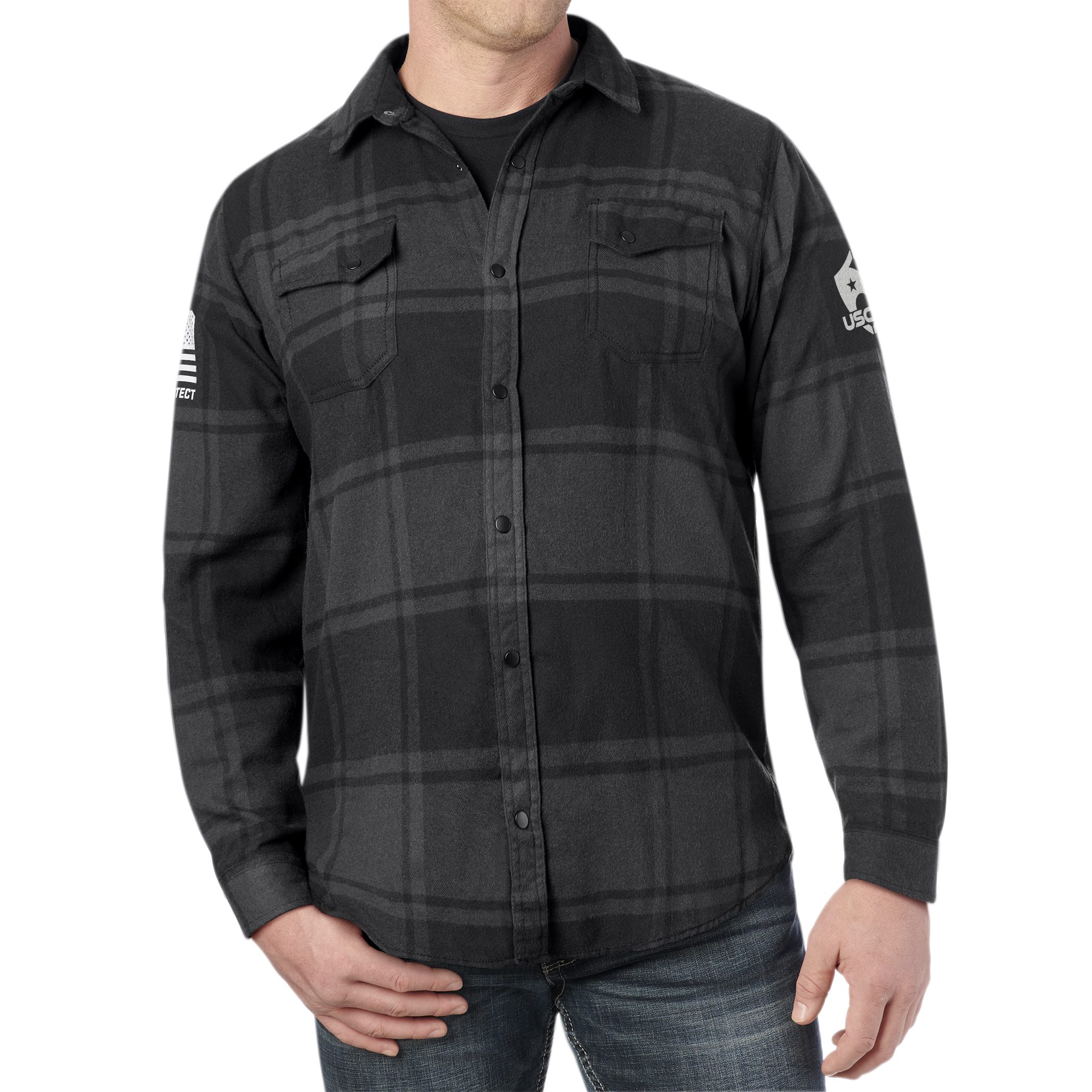 USCCA Mens' America Eagle Snap Flannel Shirt - USCCA Store