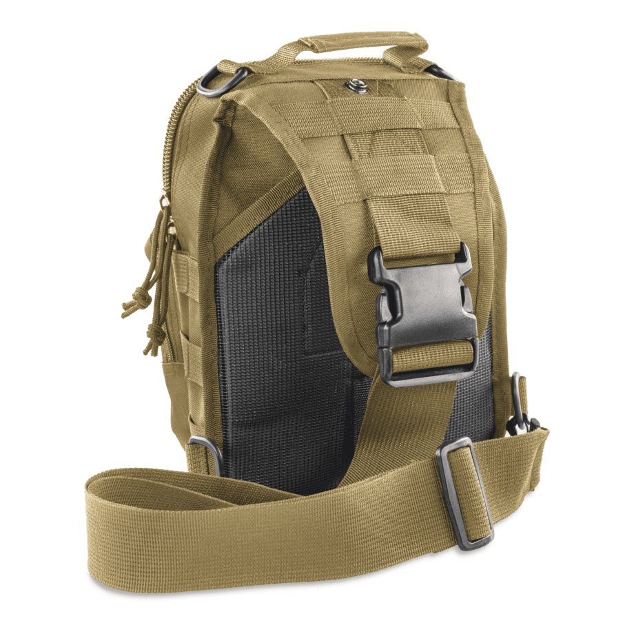 USCCA MOLLE Tactical Tech Bag Khaki Rear