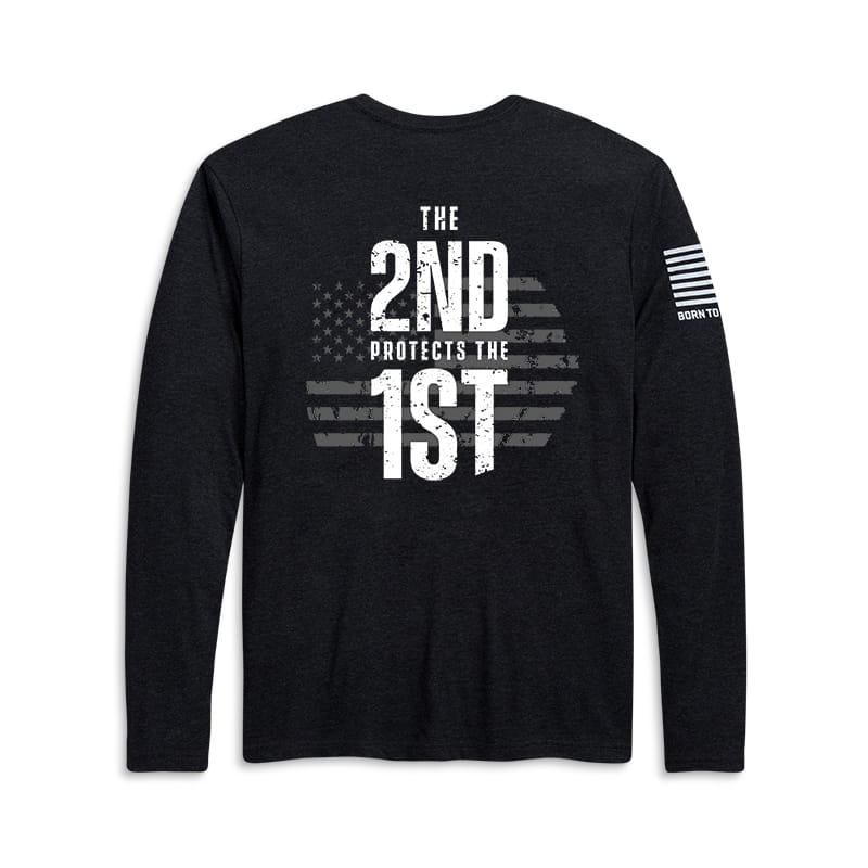 USCCA The 2nd Protects the 1st Men's Long Sleeve T-shirt (Back)