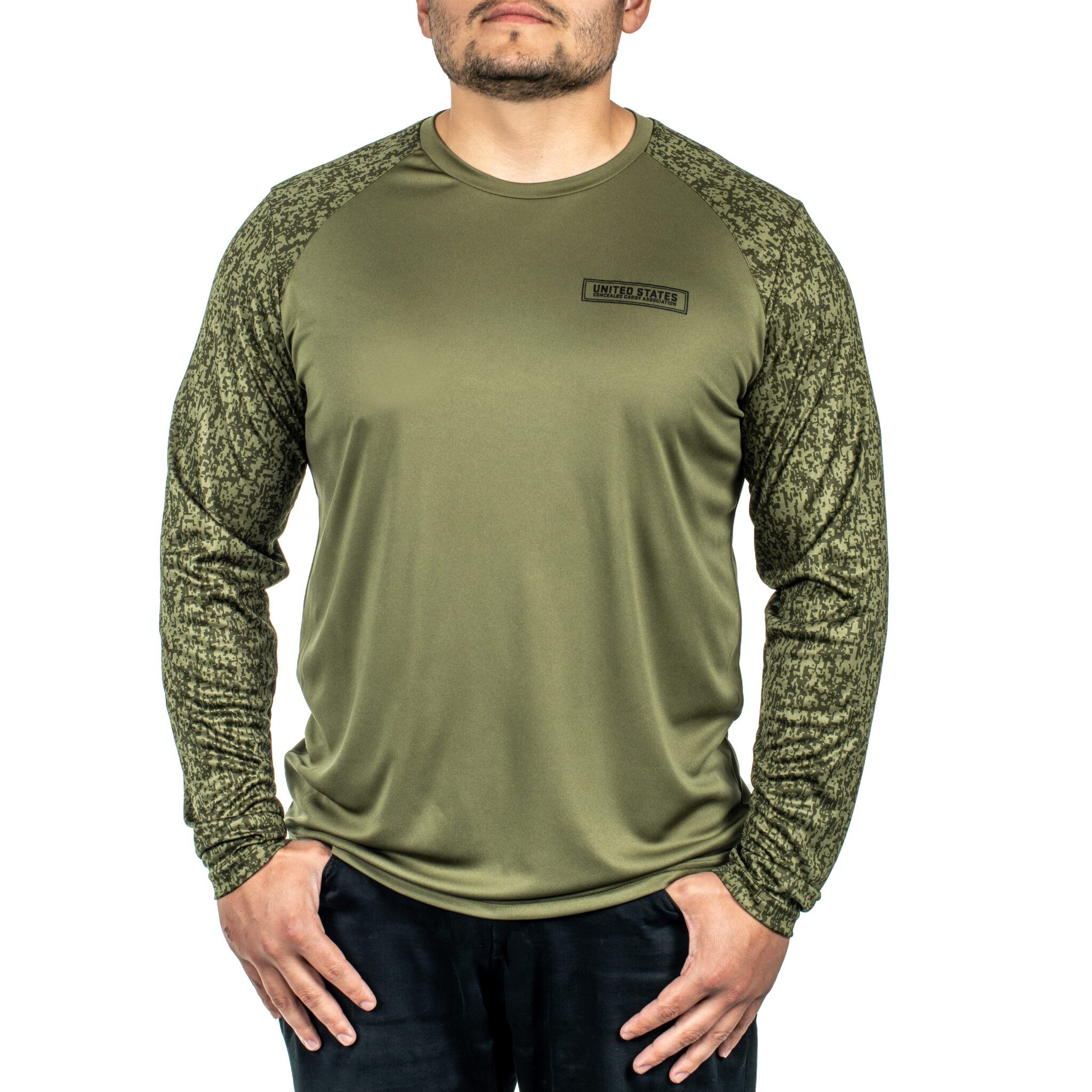 USCCA Men s Performance Long Sleeve Flag T Shirt USCCA Store