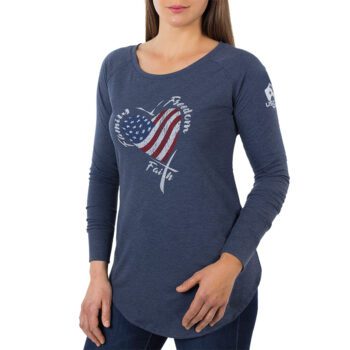 USCCA Women's Stars & Stripes Heart Long Sleeve T-Shirt