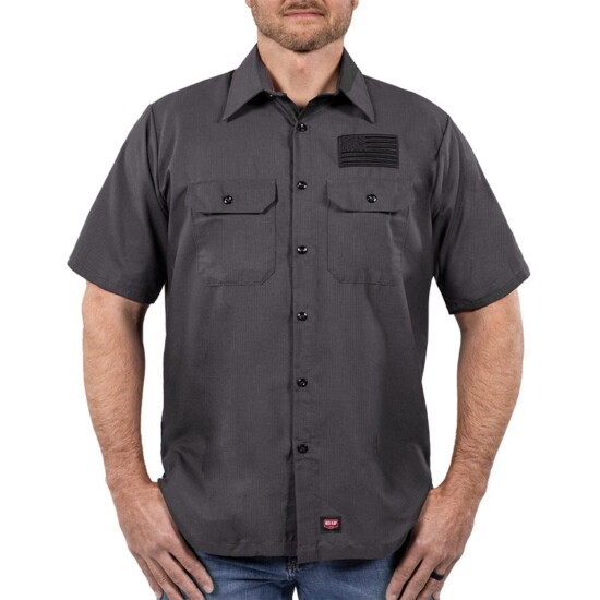 USCCA Men's Red Cap Solid Ripstop Shirt