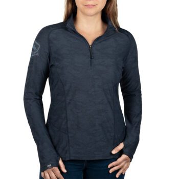 USCCA Women's Gray Man Camo 1/4 Zip - Navy