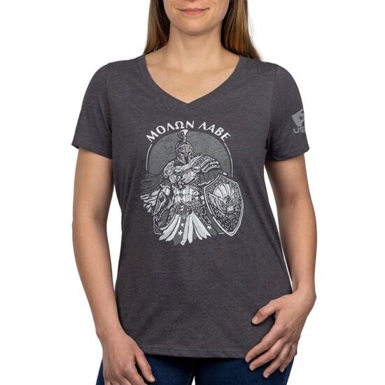 USCCA Women's USCCA Molon Labe Spartan V-Neck T-Shirt